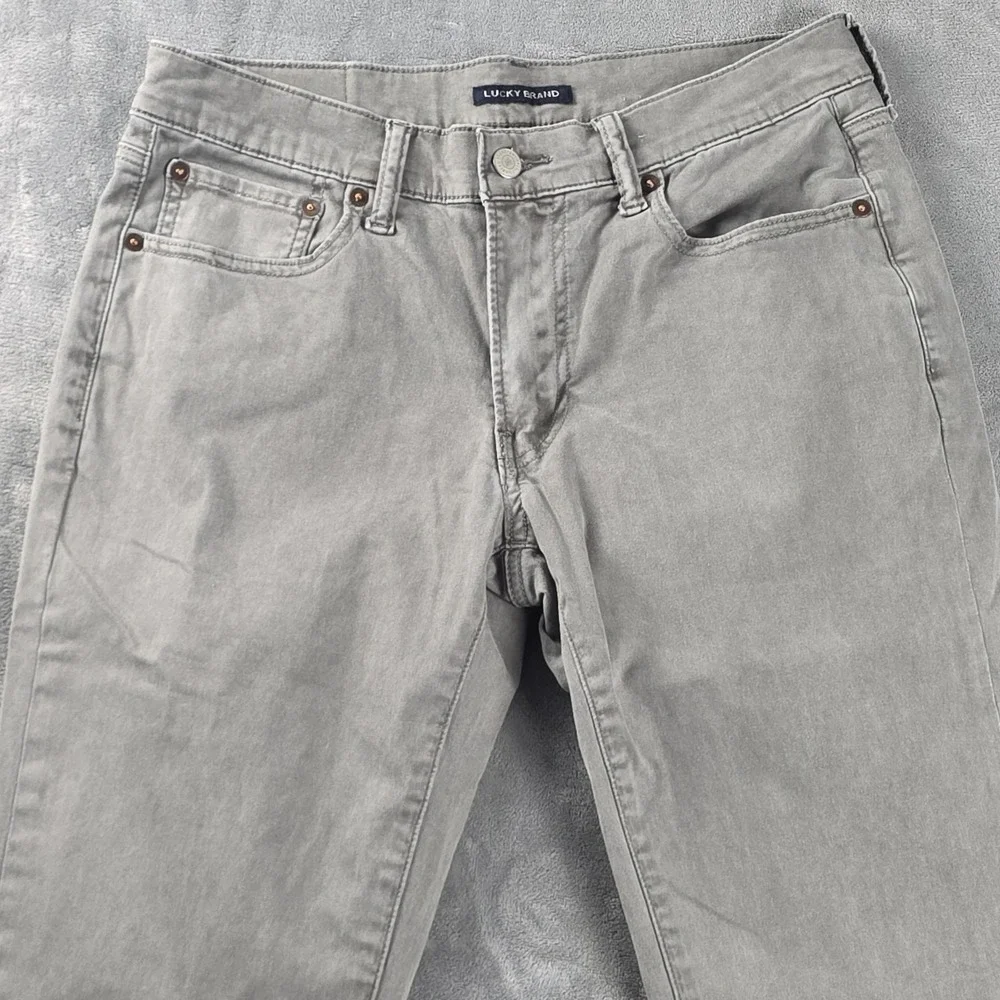 Lucky Brand 410 Athletic Straight Cotton Blend Pants Grey Men's 29x32 MSR‎ 30x31